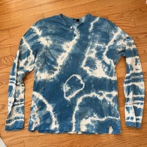 Joe’s Jeans Blue Tie Dye Long Sleeve Henley